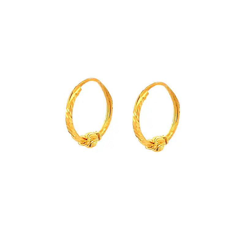 Everyday Glamour Gold Hoop Earrings - Diameter 14 mm